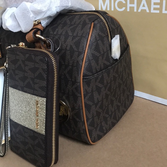 🎆🌸mk Grayson set🎆crossbody/Satchel brown medium - Picture 2 of 8